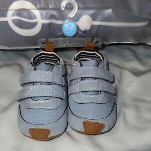 Carter's Light Blue Baby Shoes with Brown Accents